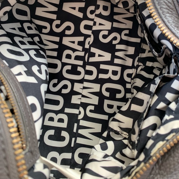 MARC JACOBS Classic Q Baby Groovee Leather Satchel Gold hardware Gray Grey - Picture 6 of 9